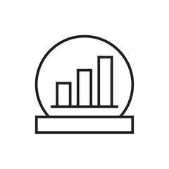 Prediction Data analysis icon with black outline style. analysis, analytics, information, prediction, research, statistics, growth. Vector illustration