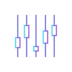Graph Data analysis icon with blue duotone style. chart, diagram, report, information, infographic, analytics, statistics. Vector illustration