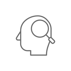 Analys Data analysis icon with black outline style. information, search, creative, idea, research, brain, chart. Vector illustration