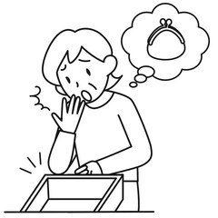 財布がなくなっていることに驚くシニア女性