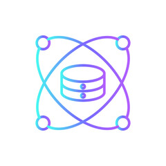 Data Science Data analysis icon with blue duotone style. innovation, learning, information, digital, machine, artificial, network. Vector illustration