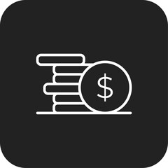 Finance Data analysis icon with black filled line style. money, payment, dollar, financial, savings, deposit, stock. Vector illustration