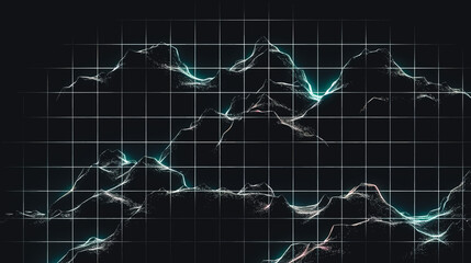 Black background in a cage with mountains, generative AI.