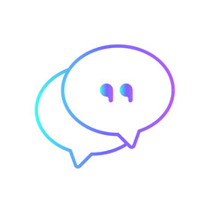 Double Quotes Feedback icon with blue duotone style. speech, double, quote, mark, text, word, message. Vector illustration