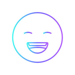 Laugh Feedback icon with blue duotone style. emotion, happy, emoticon, fun, smile, character, emoji. Vector illustration