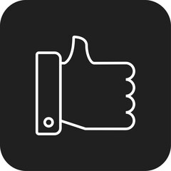 Like Feedback icon with black filled line style. social, hand, ok, up, good, thumb, love. Vector illustration