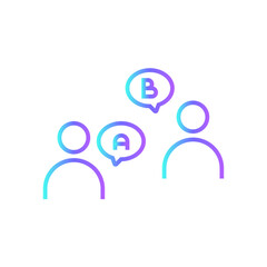 Discuss Feedback icon with blue duotone style. communication, talk, team, teamwork, conference, group, meeting. Vector illustration