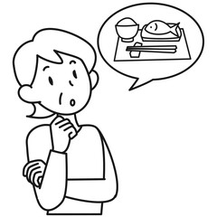 認知症のため食事をしたことを忘れてしまうシニア女性