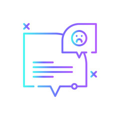 Dislike Comment Feedback icon with blue duotone style. app, button, social, message, user, chat, share. Vector illustration