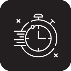 Quick Response Feedback icon with black filled line style. time, response, quick, clock, service, support, fast. Vector illustration