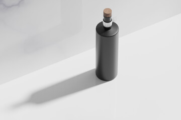 Blank wine bottle packaging template