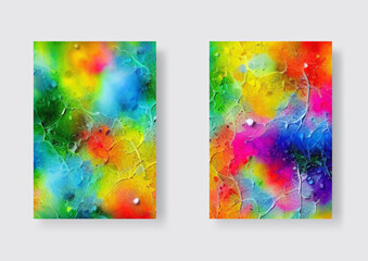 Modern colorful flow banner set. Rainbow Liquid shape. Art elements.
