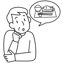 認知症のため食事をしたことを忘れてしまうシニア男性