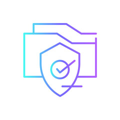 Protected E-Commers icon with blue duotone style. protection, shield, safety, safe, security, guarantee, care. Vector illustration