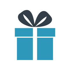 The gift icon. A beautiful box with a bow. Vector illustration isolated on a white background for design and web.