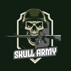 Vector illustration of military skull with premium quality stock vector