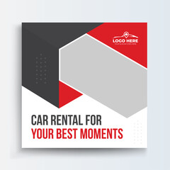 Car Rental Business Social Media Banner, Usable for social media, story and web internet ads, promotion social media post banner.