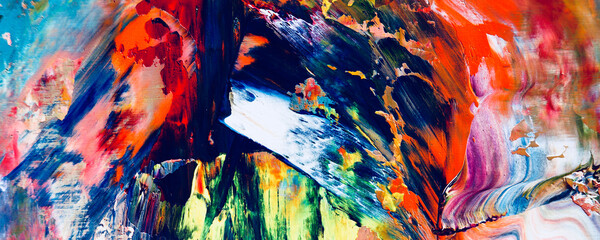 Color texture. Hand drawn oil painting on canvas. Abstract art background. Modern, contemporary art. Colorful canvas. Wall decor background	