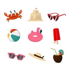 Set Icon Summer Element 
