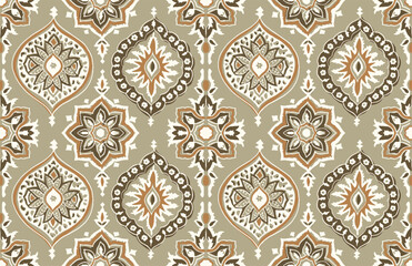 Digital seamless pattern block print batik vector