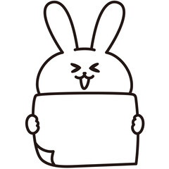 色加工ok　うさぎ素材No.163 メッセージ_キャッ