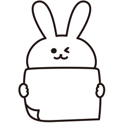 色加工ok　うさぎ素材No.164 メッセージ_ウィンク