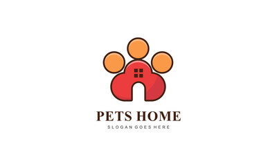 Pet home mascot cartoon style illustration