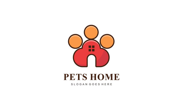 Pet home mascot cartoon style illustration