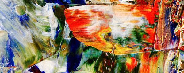 Color texture. Hand drawn oil painting on canvas. Abstract art background. Modern, contemporary art. Colorful canvas. Wall decor background	