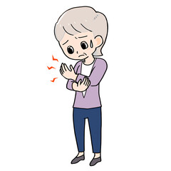 手指が痺れて痛むおばあちゃん