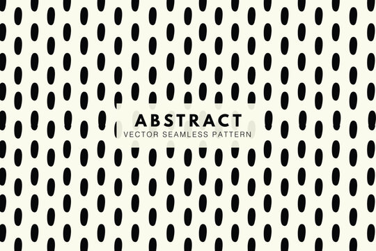 Polka dot black oval shapes on a white background seamless repeating pattern