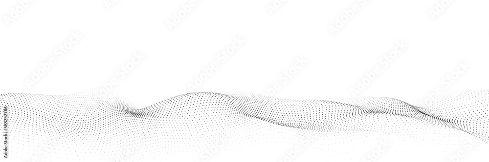 Poster wave of particles. digital wave background concept. abstract technology background. big data visuali