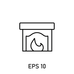 Place Heating Fire During Cold Weather Icon Illustration EPS 10