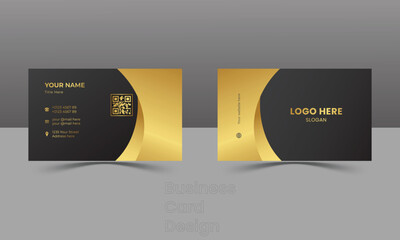 Modern Creative Business card template with Golden & Black color 