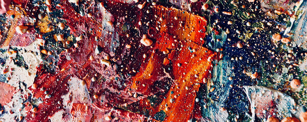 Color texture. Hand drawn oil painting on canvas. Abstract art background. Modern, contemporary art. Colorful canvas. Wall decor background	