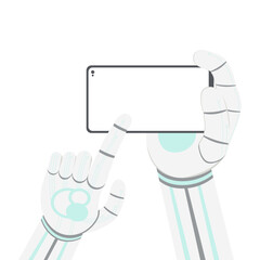 Artificial Intelligence Robot Machine Hand Arm Pose Smartphone
