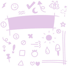 set of purple icons