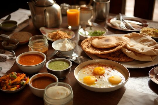 Indian breakfast, national Indian food Generative AI