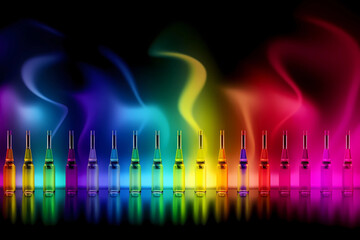 Fototapeta na wymiar Vape Background. Colorful vaporizer. Vaping concept Design. Multicolor Smoke. Created by Generative AI