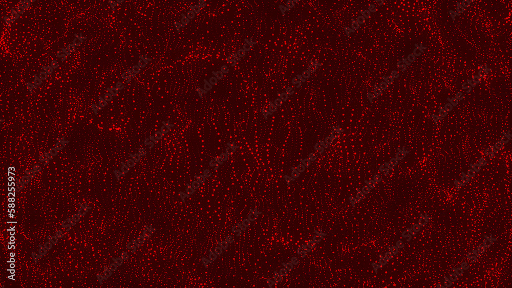 Poster red communication and technology network background withm oving lines and dots. beautiful motion wav