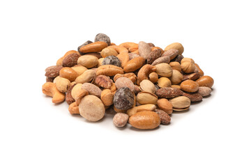  A group of almonds, pistachios, walnuts, macadamia, cashews.