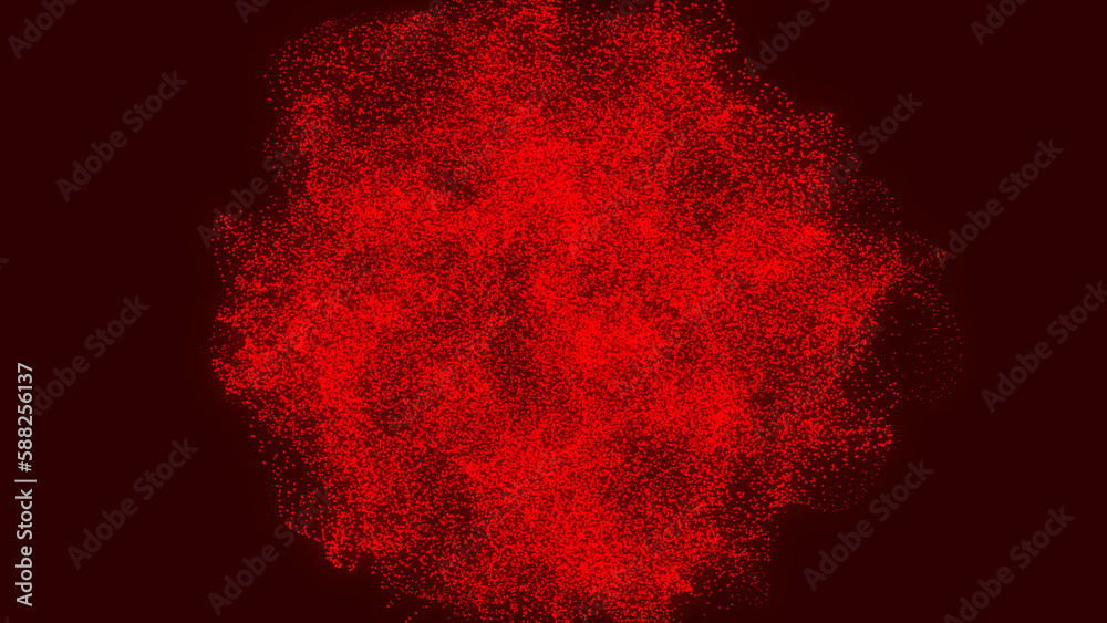 Poster abstract vector mesh spheres. wave of particles. wave with connecting dots and lines on dark backgro