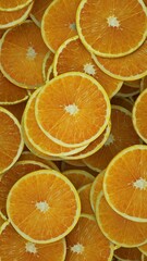 3D render Orange slices as background texture