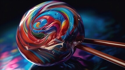 Abstract colorful lollipop, generative ai