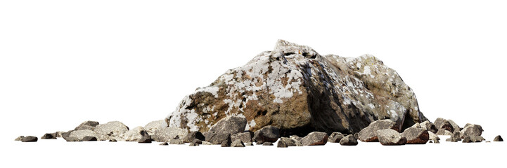 big and small rocks isolated on transparent background banner © dottedyeti
