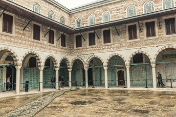 Fototapeta premium Architecture exterior details of Harem palace in Topkapi Museum in Istanbul, Turkey