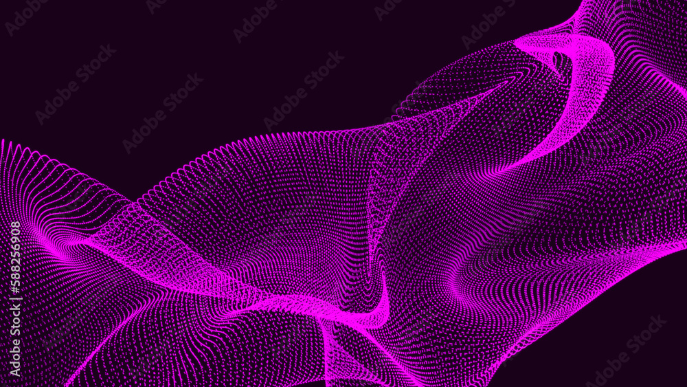 Poster technology digital wave background concept. data technology illustration. abstract halftone wave dot