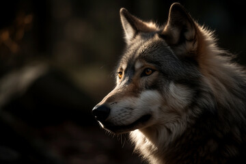 Obraz premium Datei eines Wolfs. Dramatische Lichtstimmung. Wild Life Foto