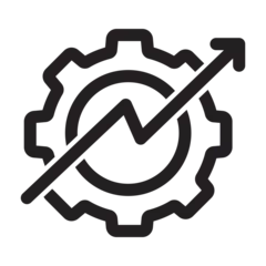 Fototapeten Productivity icon. cogwheel with arrow sign representing increase in performance, production, work process and operation efficiency. efficient capability logo. increase productivity icon. - stock vect © Gopal