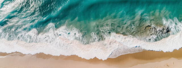 Fototapeta na wymiar beach ocean clear blue water waves. Generative AI